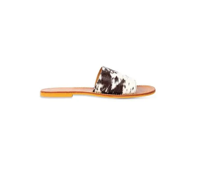Genuine Cowhide Sandals - EbonyMulti6