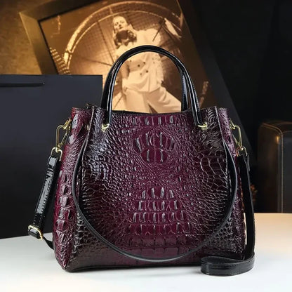 Purple crocodile bucket tote genuine leather vintage urban organization FTF Market UK