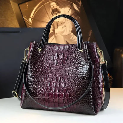 Purple crocodile bucket tote genuine leather vintage urban organization FTF Market UK