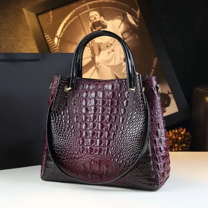 Purple crocodile bucket tote genuine leather vintage urban organization FTF Market UK
