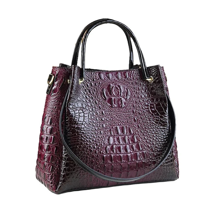 Purple crocodile bucket tote genuine leather vintage urban organization FTF Market UK