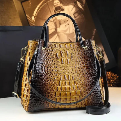 Yellow crocodile bucket tote genuine leather vintage urban organization FTF Market UK