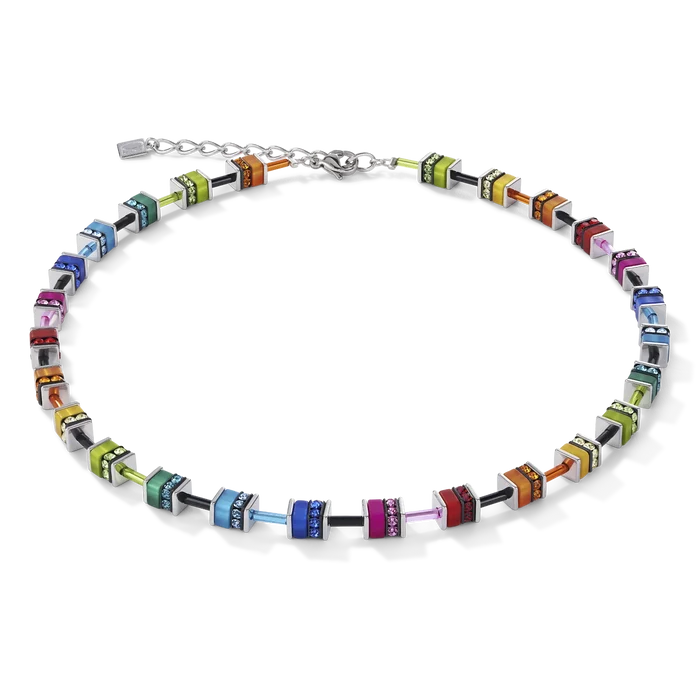 GeoCUBE® Halskette classic Polaris & Strass multicolor - 4409/10-1500