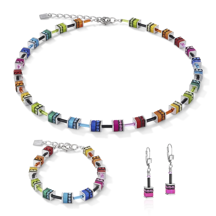 GeoCUBE® Halskette classic Polaris & Strass multicolor - 4409/10-1500