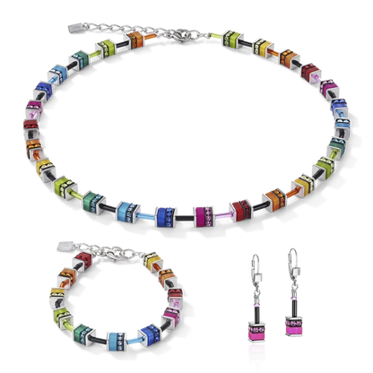 GeoCUBE® Halskette classic Polaris & Strass multicolor - 4409/10-1500