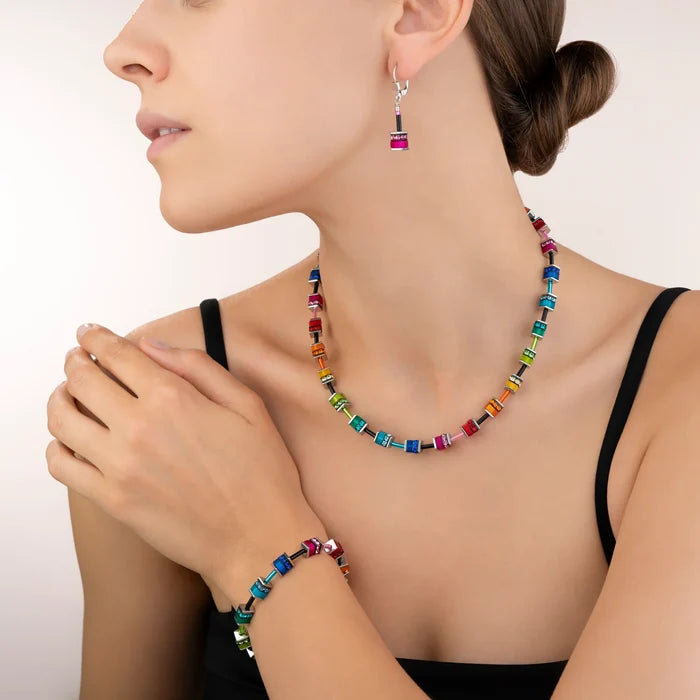 GeoCUBE® Halskette classic Polaris & Strass multicolor - 4409/10-1500