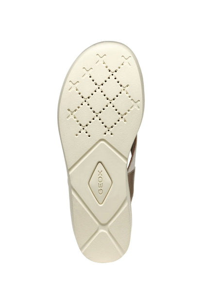 Geox Xand 2.2s Woman Light Sand Light Gold Wedge Sandals - Dotique