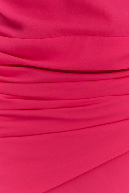Giulia Chiffon Draped Mini Dress - Raspberry