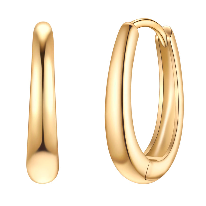 Glänzende Silber Hoops gold