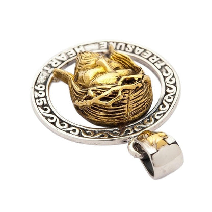 Top-down view of sterling silver Jesus face pendant showing 3D sculpted hair and crown of thorns detail