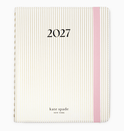 Kate Spade Calendars and Planners Gold Pinstripe 12 Month Planner Leatherette