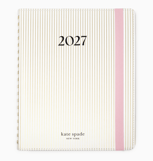 Kate Spade Calendars and Planners Gold Pinstripe 12 Month Planner Leatherette