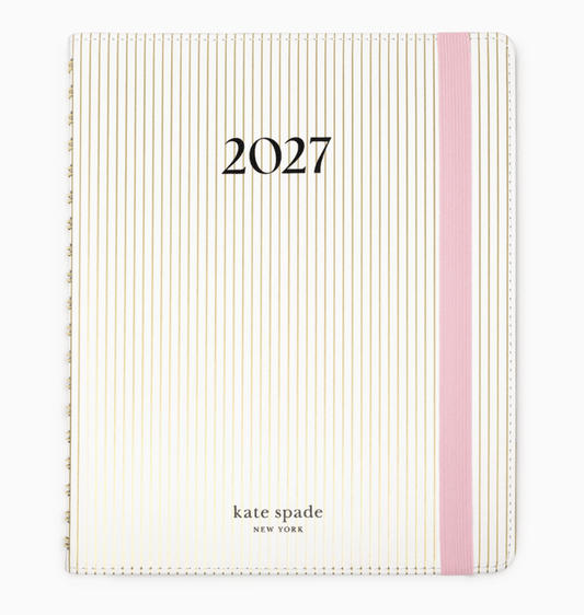 Kate Spade Calendars and Planners Gold Pinstripe 12 Month Planner Leatherette