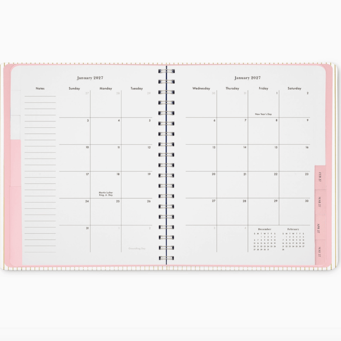 Kate Spade Calendars and Planners Gold Pinstripe 12 Month Planner Leatherette