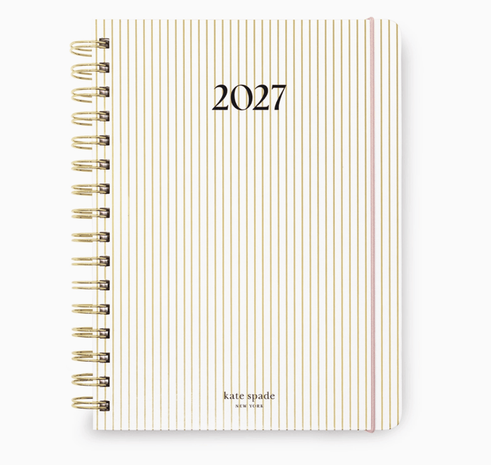 Kate Spade Calendars and Planners Gold Pinstripe 12 Month Planner