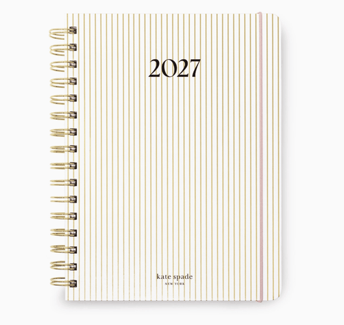Kate Spade Calendars and Planners Gold Pinstripe 12 Month Planner