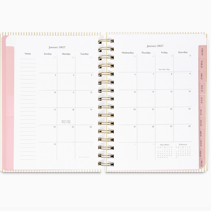 Kate Spade Calendars and Planners Gold Pinstripe 12 Month Planner