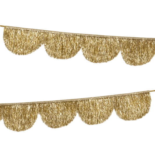 Meri Meri Party Gold Tinsel  Scallop Fringe Garland