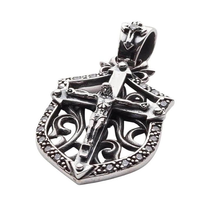 Side profile displaying the thickness and solid construction of the pendant