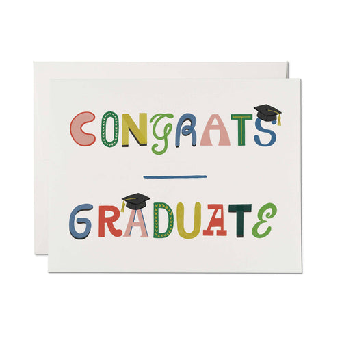 Graduate Typography greeting card: Single