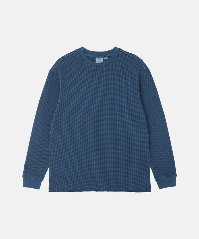 Gramicci Waffle Crew - Dark Navy Pigment