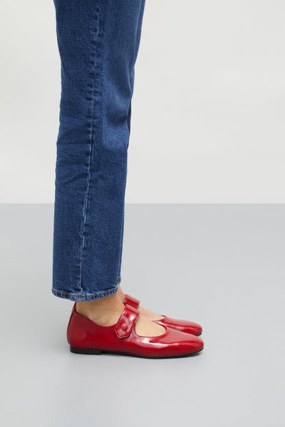 Greta Mary Janes in Red Patent Leather