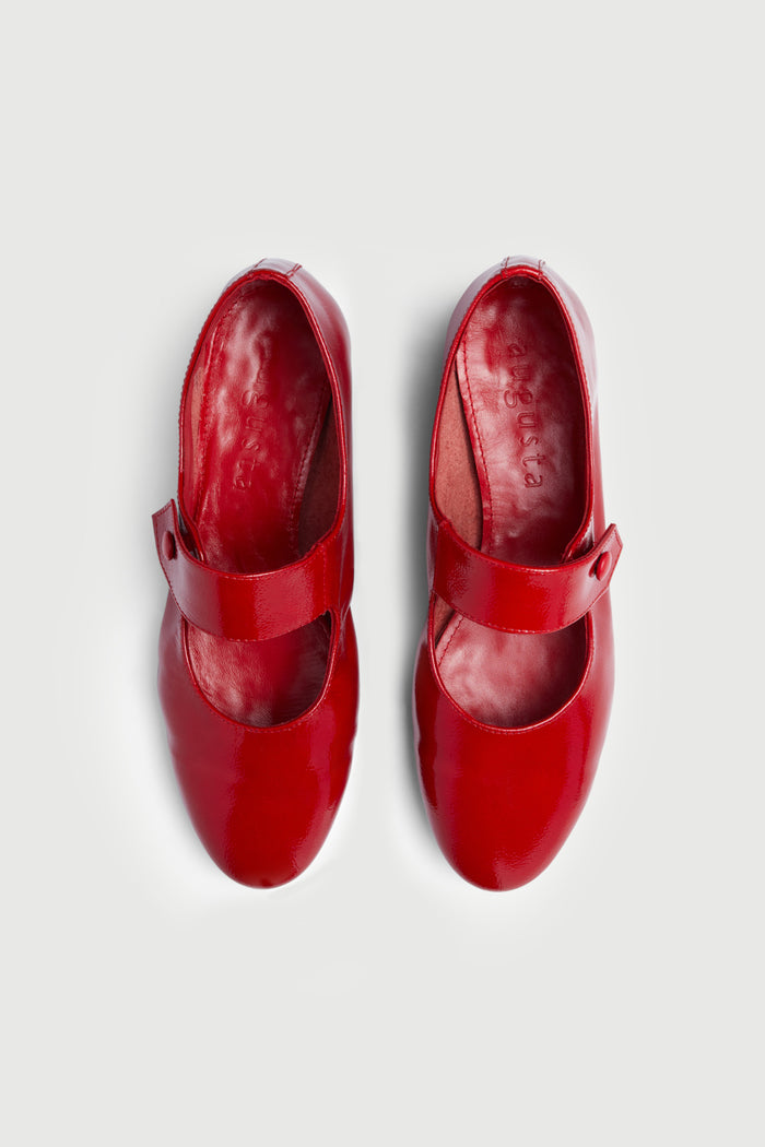 Greta Mary Janes in Red Patent Leather