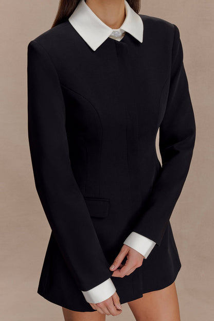 Gretchen Suiting Mini Dress - Black