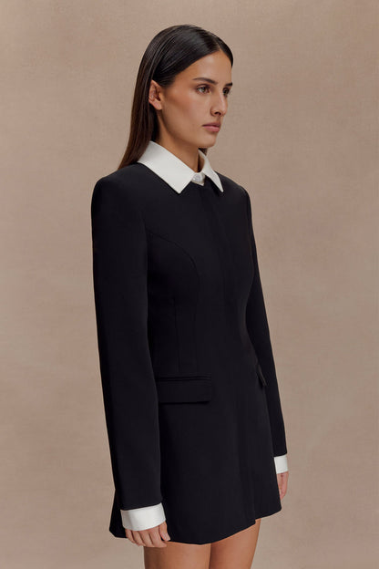 Gretchen Suiting Mini Dress - Black