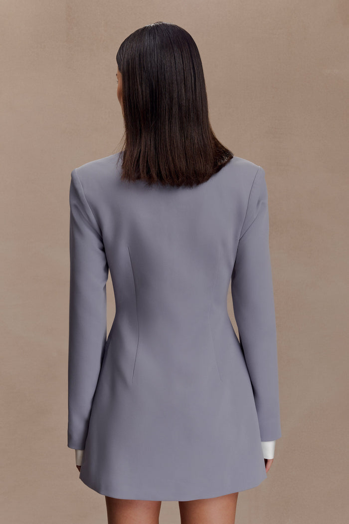 Gretchen Suiting Mini Dress - Grey