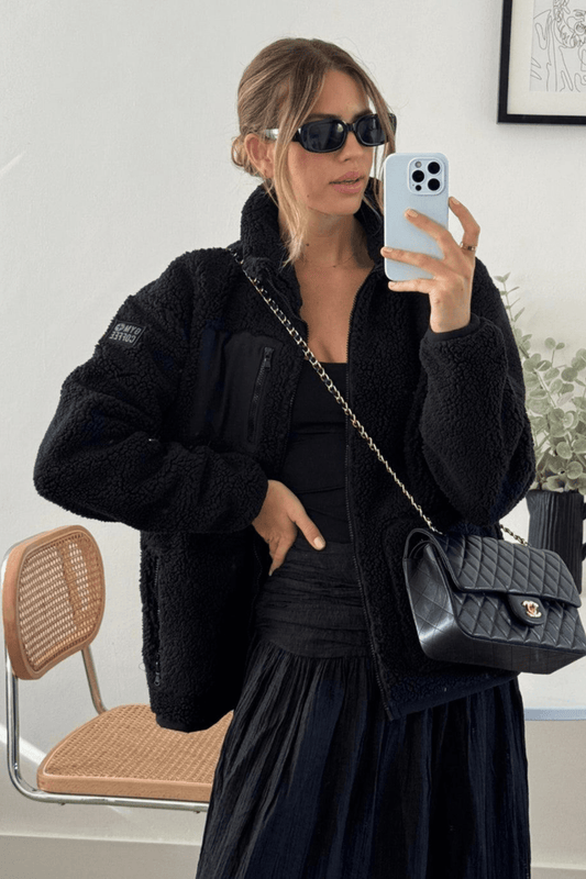 Gym+Coffee Industry Fleece Jacket (unisex) - Black - Dotique - Gym+Coffee