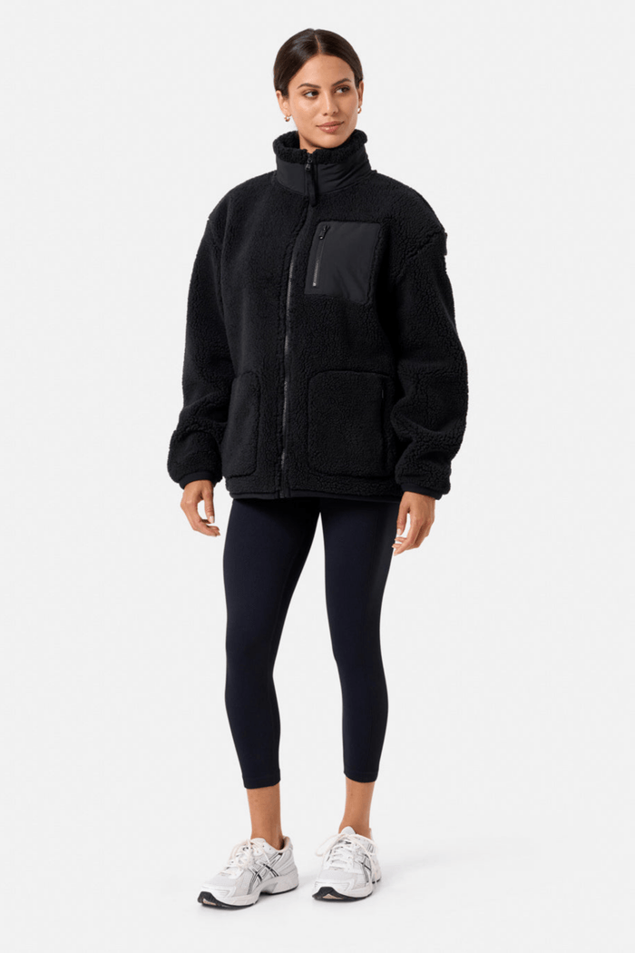 Gym+Coffee Industry Fleece Jacket (unisex) - Black - Dotique - Gym+Coffee