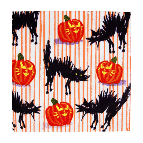 Caspari Fall Halloween Cats Luncheon Napkins