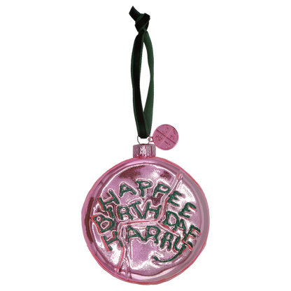 Happee Birthdae Glass Ornament