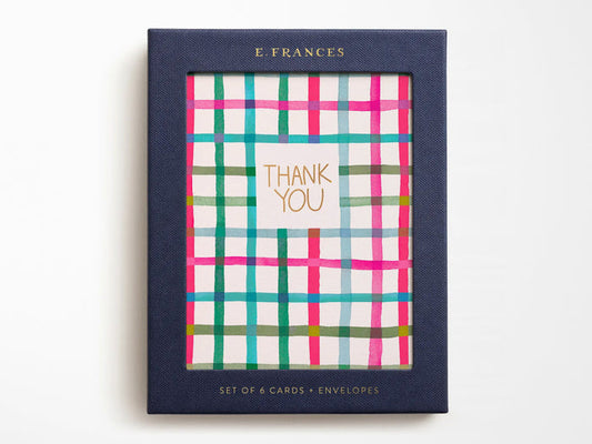 Happy Plaid Thank You Greeting Cards Box of 6