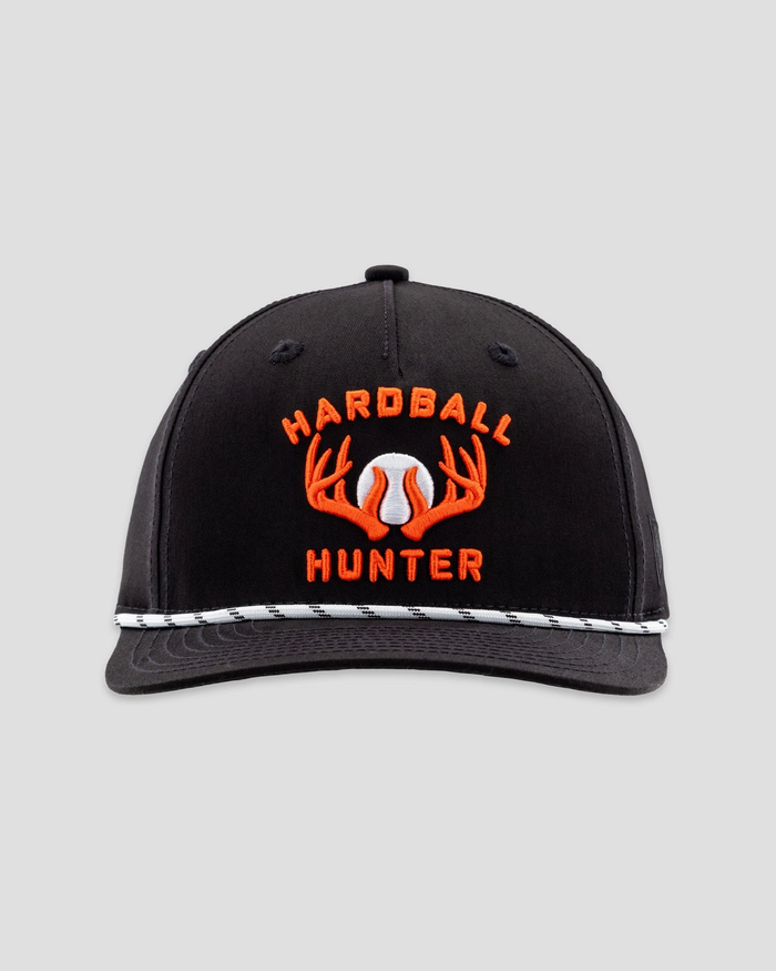 Hardball Hunter Five Panel Rope Cap - Black