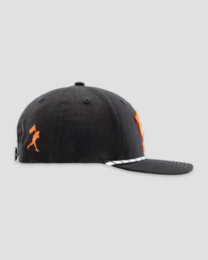 Hardball Hunter Five Panel Rope Cap - Black