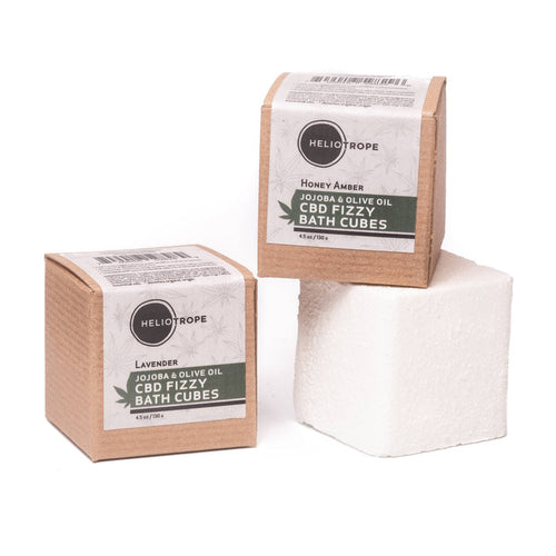 Heliotrope - CBD Jojoba & Olive Oil Bath Cube: Lavender