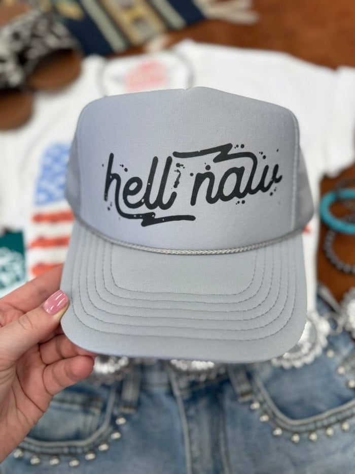 Hell Naw Trucker HatGrey