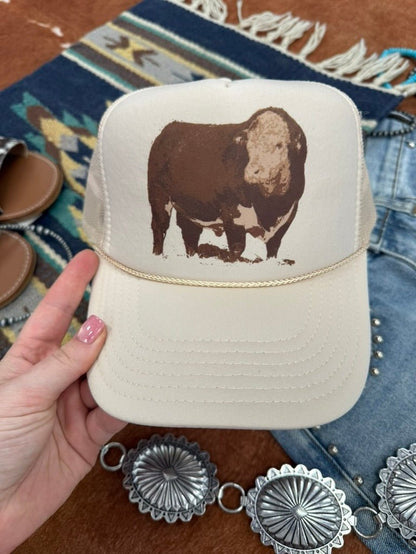 Hereford Bull Trucker HatKhaki