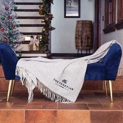Custom Herringbone Wool Blanket - Corporate Gifts