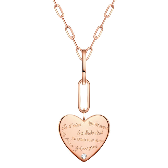 Herz Kette roségold mit Text