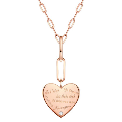 Herz Kette roségold mit Text