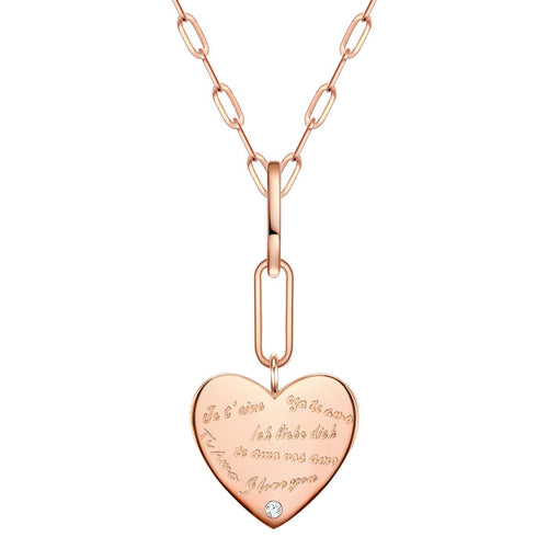 Herz Kette roségold mit Text