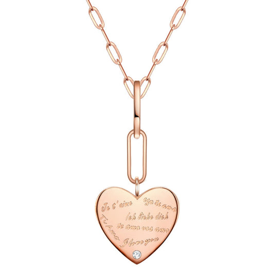 Herz Kette roségold mit Text