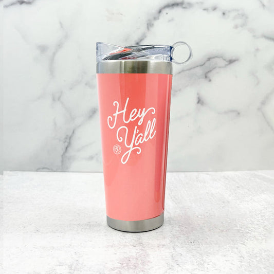 Hey Y'all Coral Stainless Steel 26oz. Tumbler