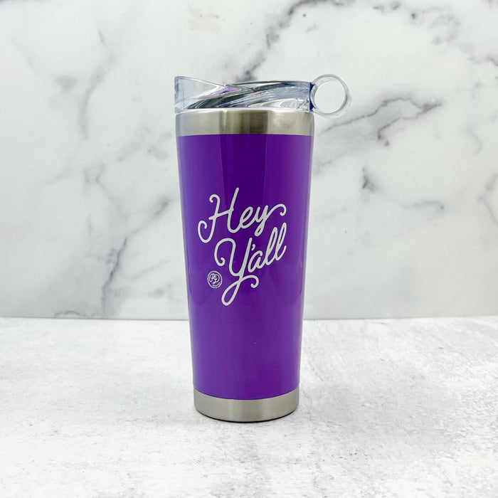 Hey Y'all Purple Stainless Steel 26oz. Tumbler