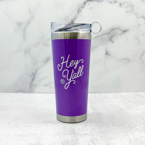 Hey Y'all Purple Stainless Steel 26oz. Tumbler