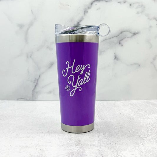 Hey Y'all Purple Stainless Steel 26oz. Tumbler