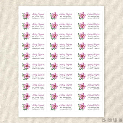 Hibiscus Flower Address Labels